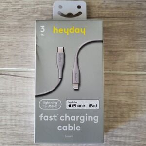 Heyday  to USB-C fast charging cable 3 Feet Gray IPhone Ipad‎